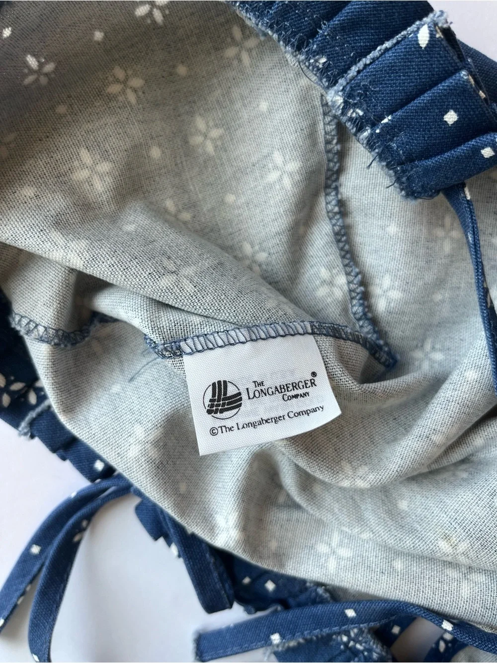 Longaberger Blue White Basket Liner 80’s 90’s